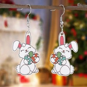 🎉 BOGO 1/2 OFF ❗️Cartoon Rabbit Easter Egg Acrylic Drop Dangle Earrings